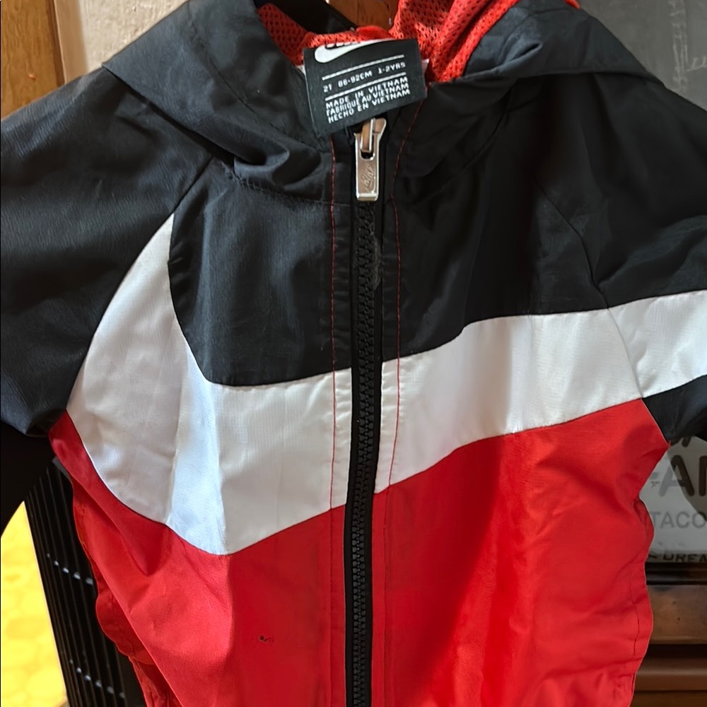 Nike Red and Black Windbreaker Jacket